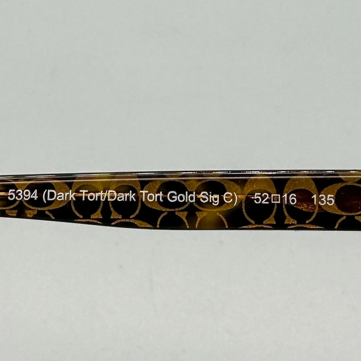 Coach HC 6095 / 5394 Unisex Eyeglasses 52-16-135mm -Dark Tort Gold 100% Original 2